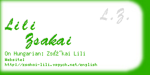 lili zsakai business card